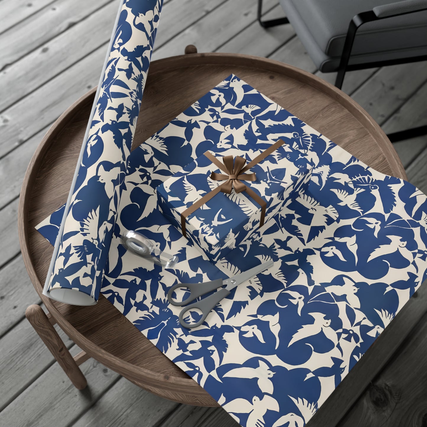 Vintage Pigeon Bird Pattern Gift Wrapping Paper - Elegant Blue and White Design from Rijksmuseum, Classic Gift Wrap - Eco Friendly