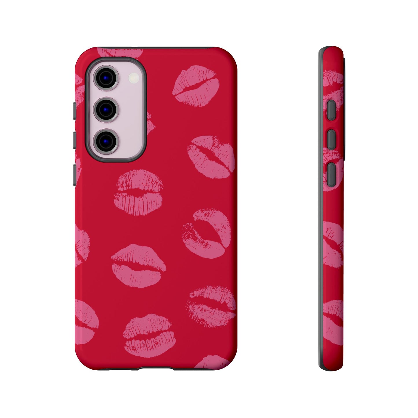 Lipstick Kisses Phone Case, Chic Tough Case for iPhone, Pixel, Galaxy, Stylish Gift for Girlfriend