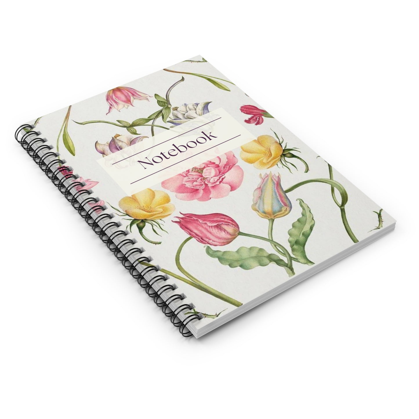 Vintage Wildflowers Notebook - Hoefnagel and Bocskay Calligraphy Art - Ideal Gift for Her, Valentines and Stationery Lovers