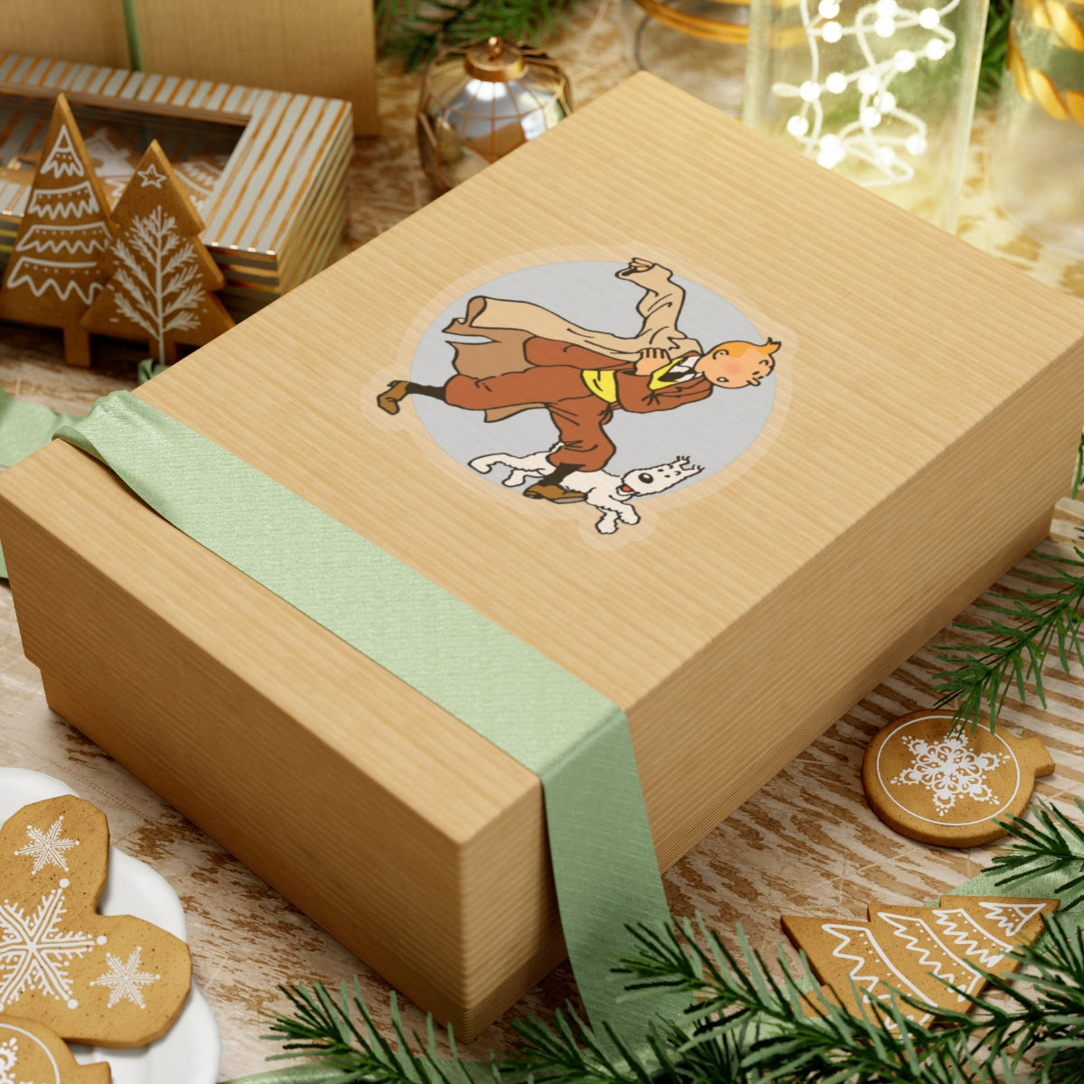 Adventures of Tintin Sticker, Retro Nostalgic Vibe, Fans of Classic TV Series, Action Manga, Tintin and Snowy Dog Design