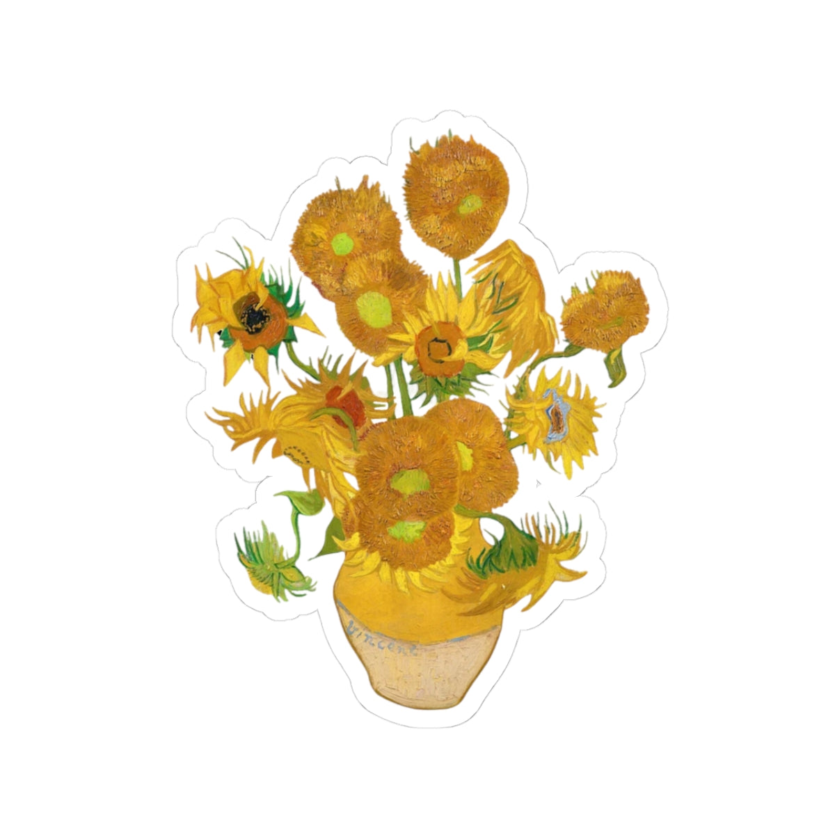 Van Gogh Sunflower Decal Sticker, Perfect Gift, Art Sticker for Laptop and Water Bottle