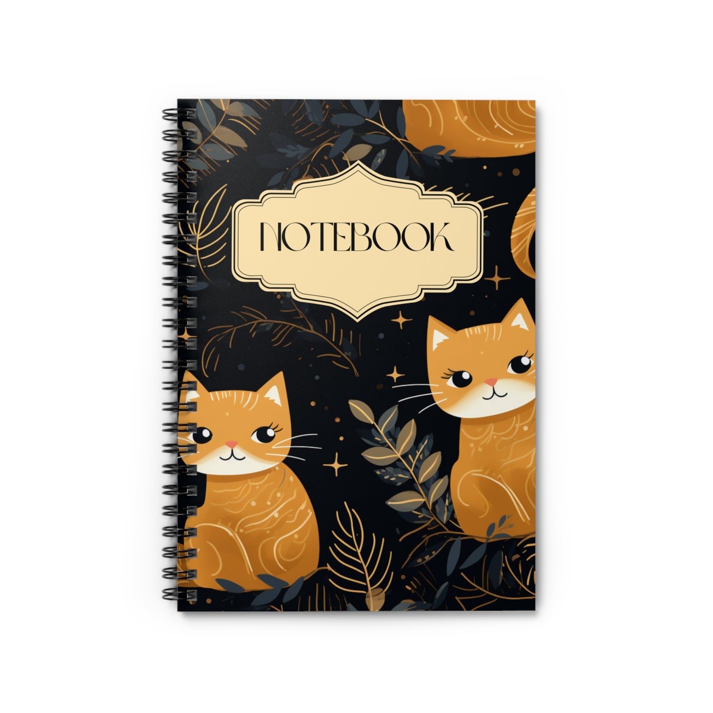 Spiral Notebook Illustrating Adorable Ginger Cats - Inspired by Bestselling Gift Wrap - Perfect Cat Lovers Journal