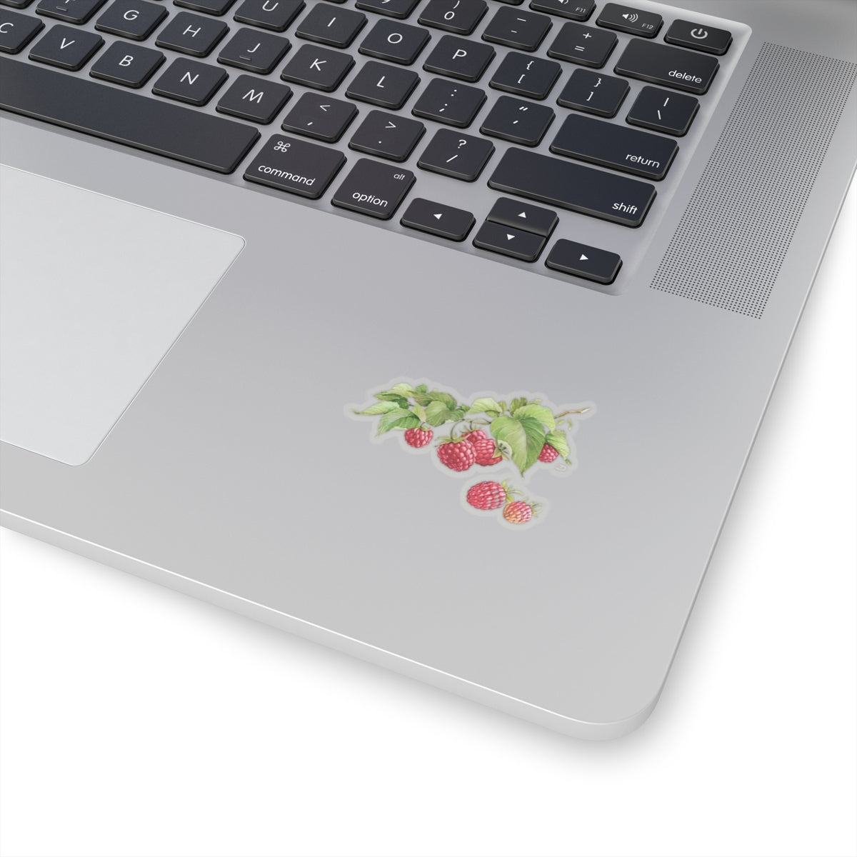 Natural Raspberry Kiss-Cut Sticker - Realistic Berry Design with Leaves, Perfect for Laptops, Journals, and Craft Projects
