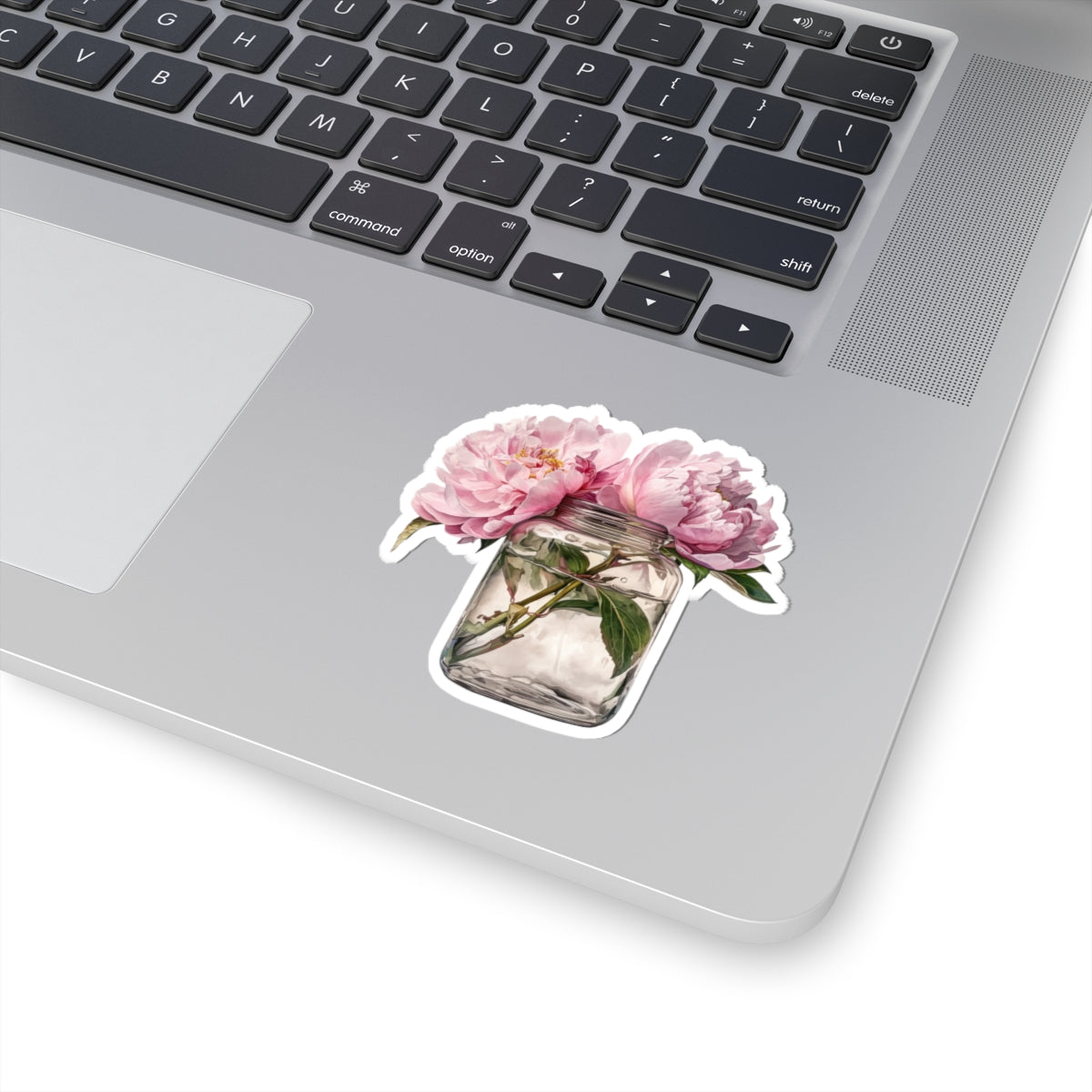 Pink Peonies Sticker, Vinyl Decal for School and University Stationery