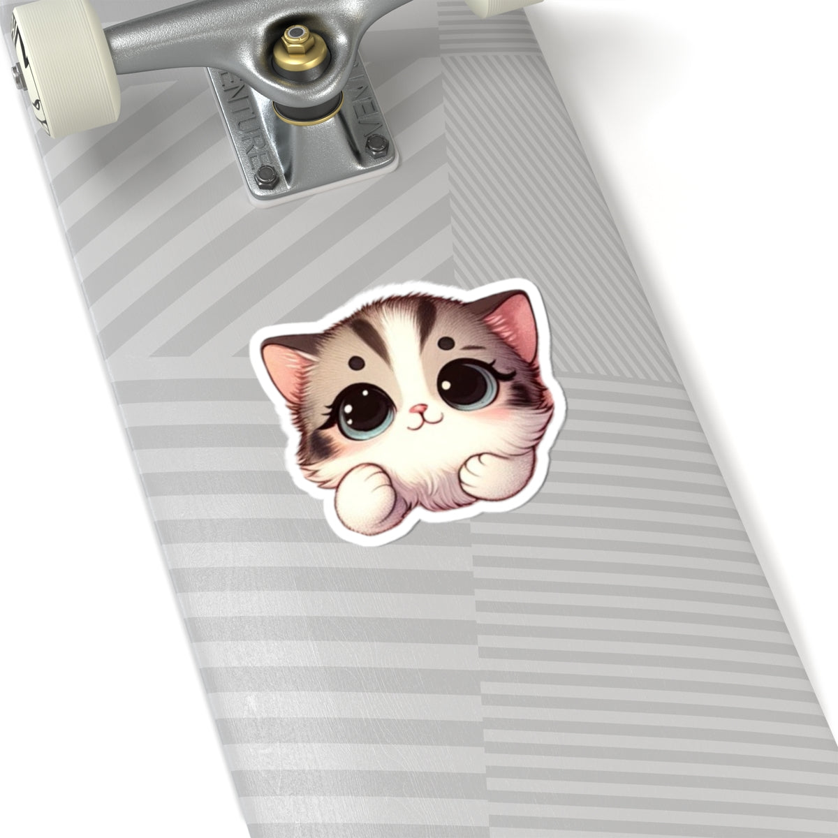 Cute Animated Kitten Vinyl Decal, High-Quality Laptop and Water Bottle and Kindle Sticker, Durable and Removable Cat Sticker