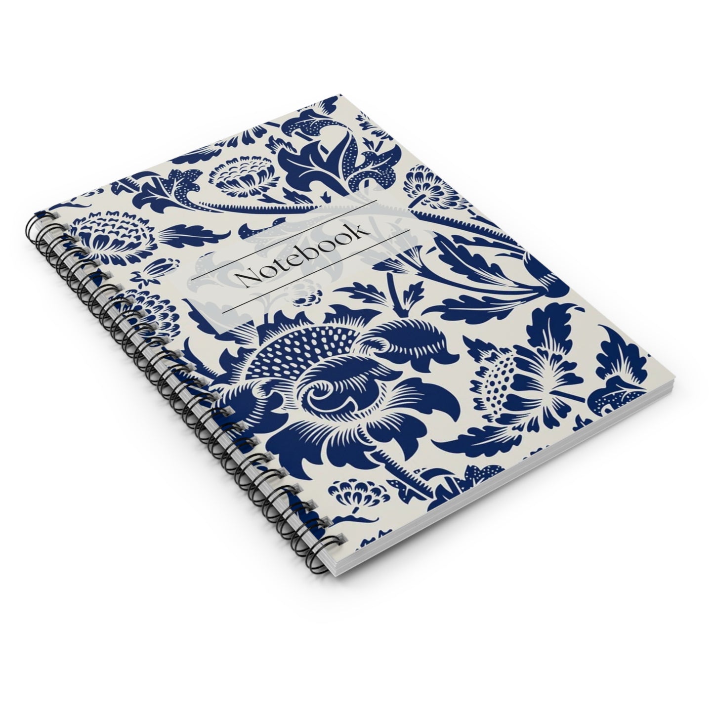 William Morris Chrysanthemum Notebook - Blue and White Floral Design - Elegant Gift for All Occasions