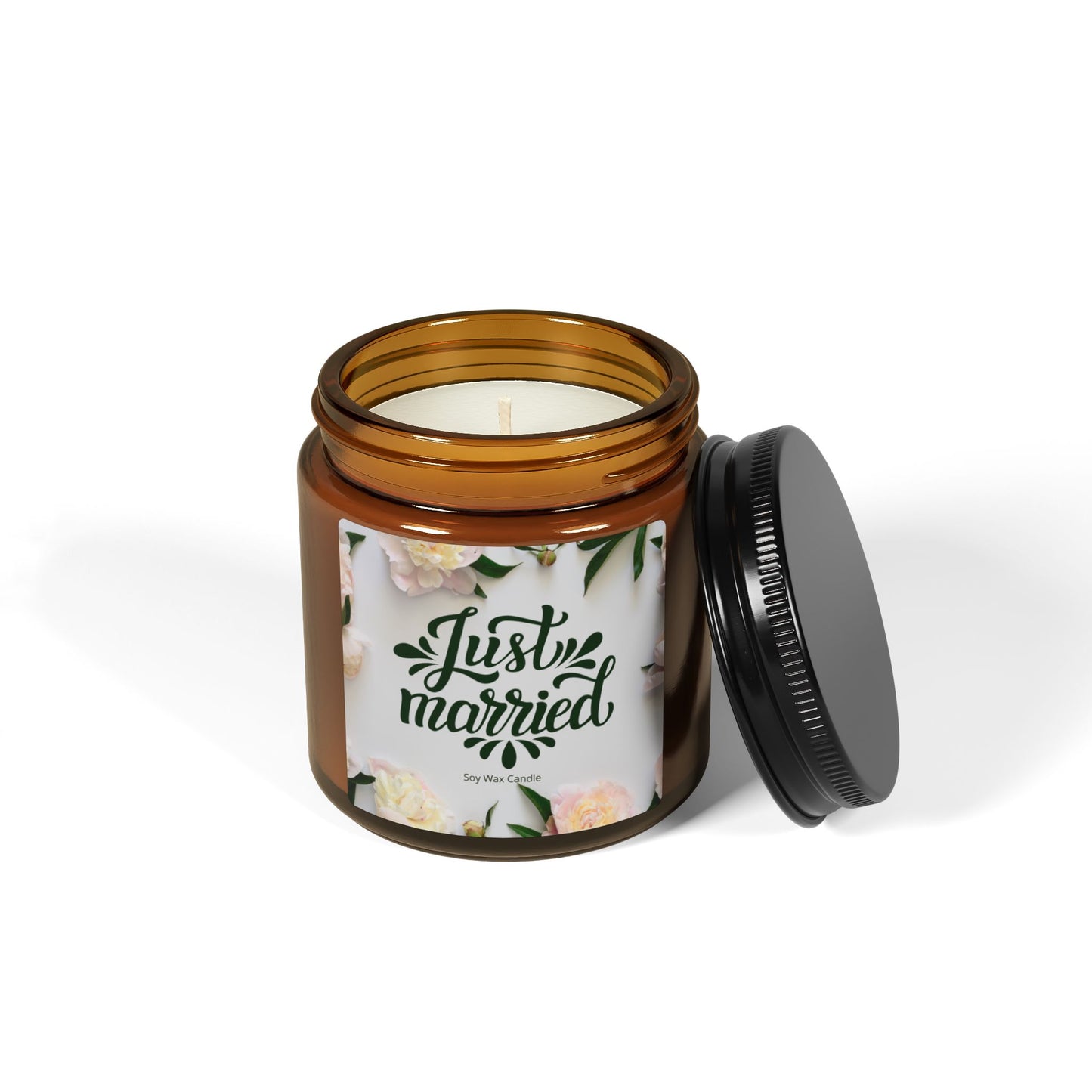Soy Candle, Just Married, Scented Jar, Wedding Gift, Home Decor, Anniversary Present, Aromatherapy