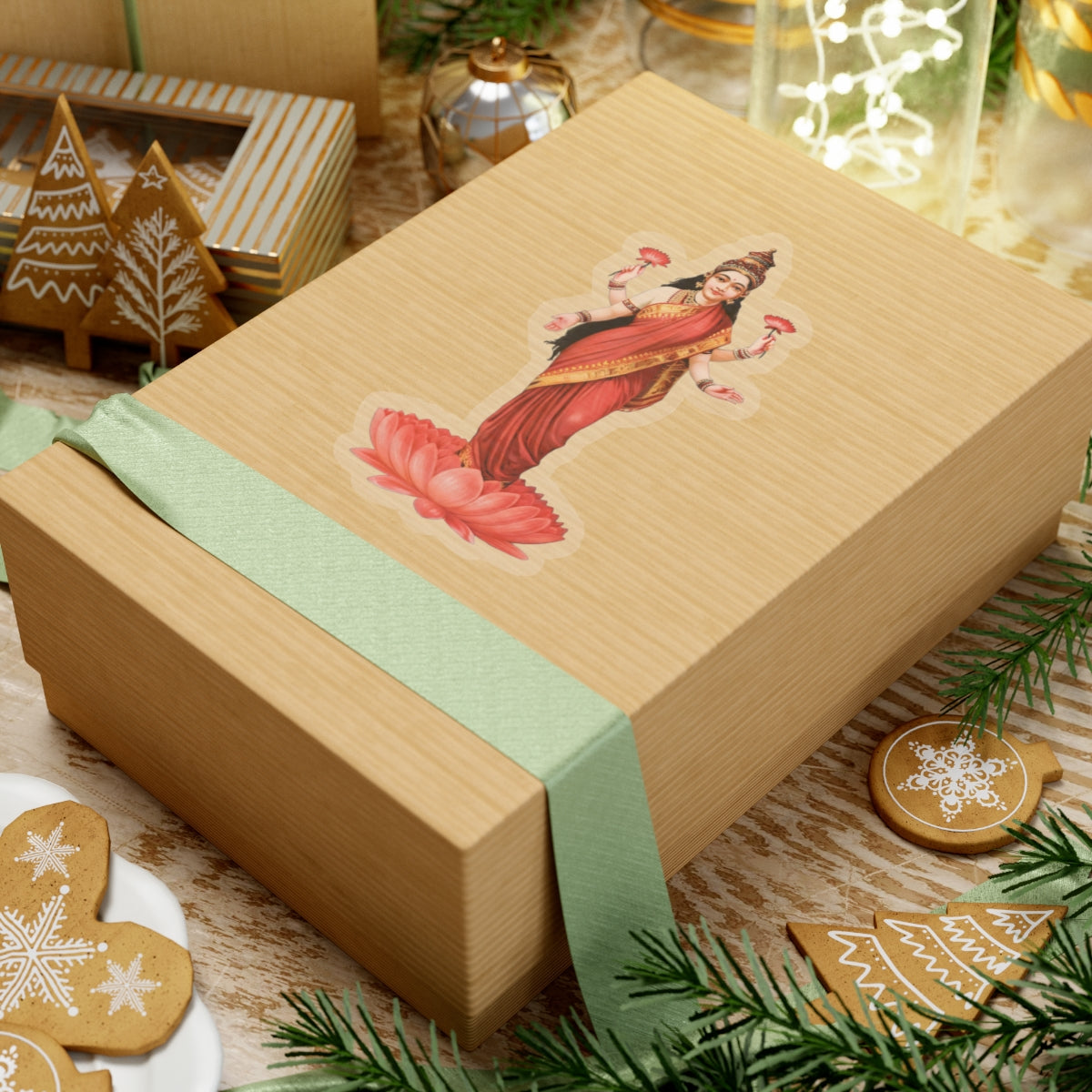 Lakshmi Hindu Goddess Decal Sticker, Perfect for Laptop and Water Bottle, Great Gift