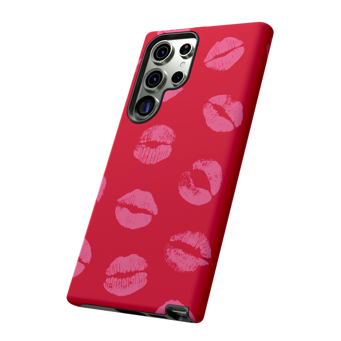 Lipstick Kisses Phone Case, Chic Tough Case for iPhone, Pixel, Galaxy, Stylish Gift for Girlfriend