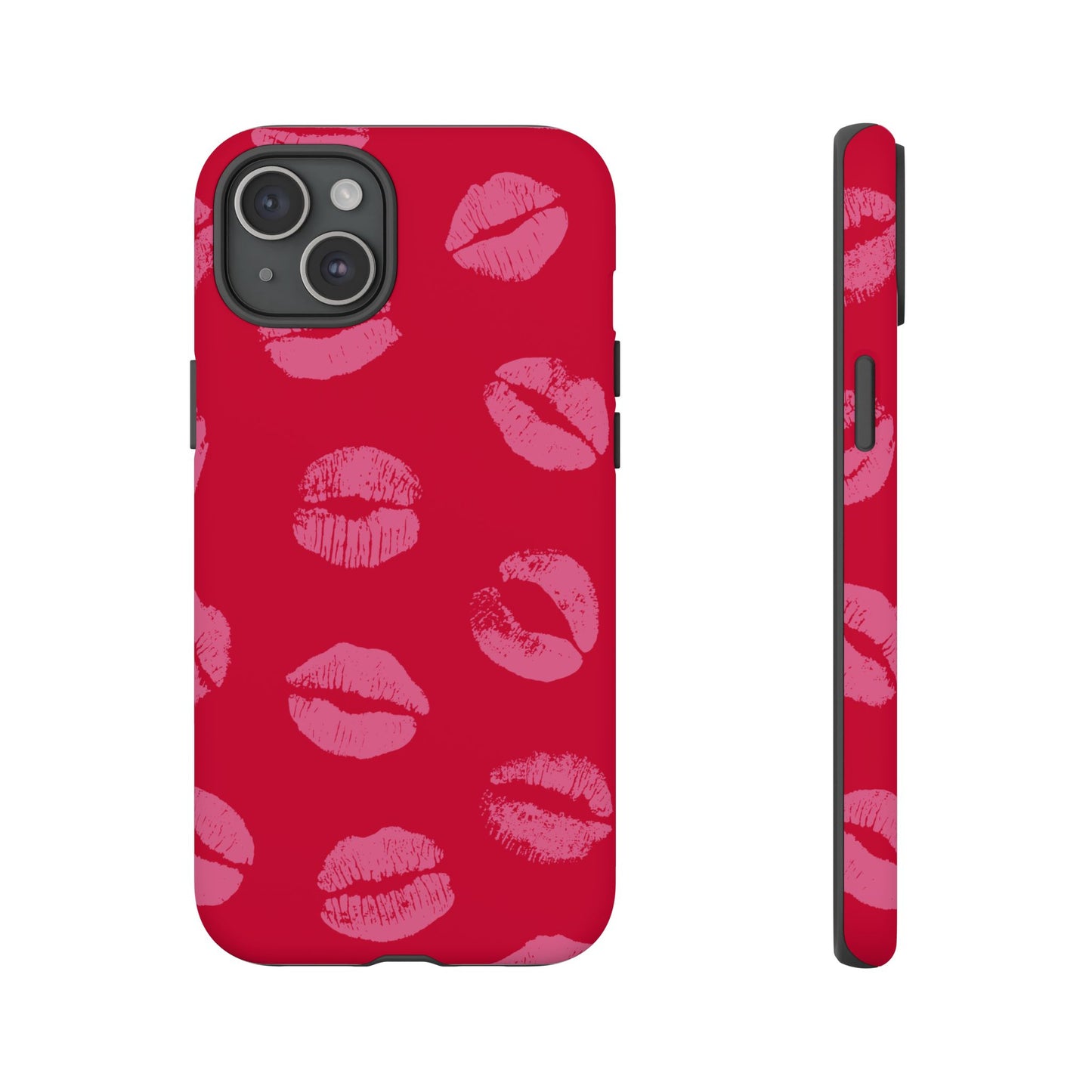Lipstick Kisses Phone Case, Chic Tough Case for iPhone, Pixel, Galaxy, Stylish Gift for Girlfriend