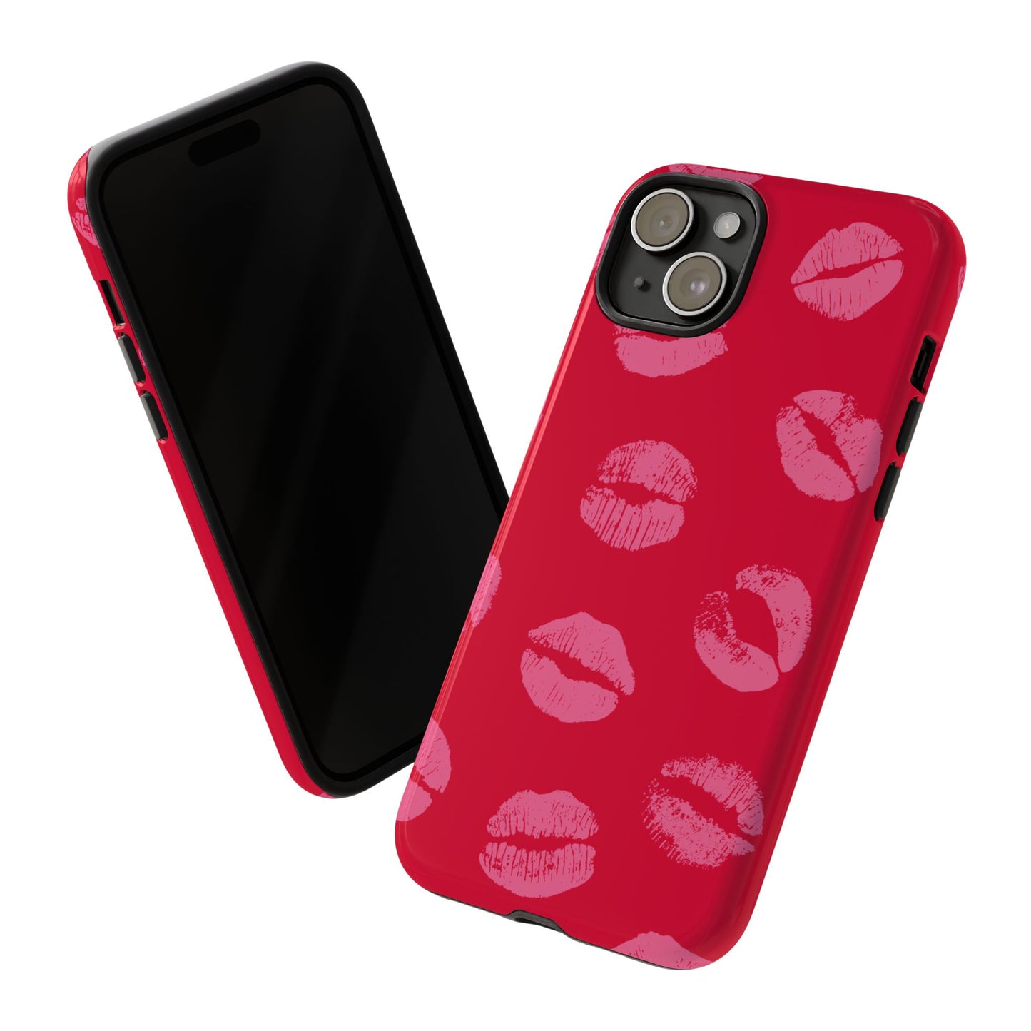 Lipstick Kisses Phone Case, Chic Tough Case for iPhone, Pixel, Galaxy, Stylish Gift for Girlfriend