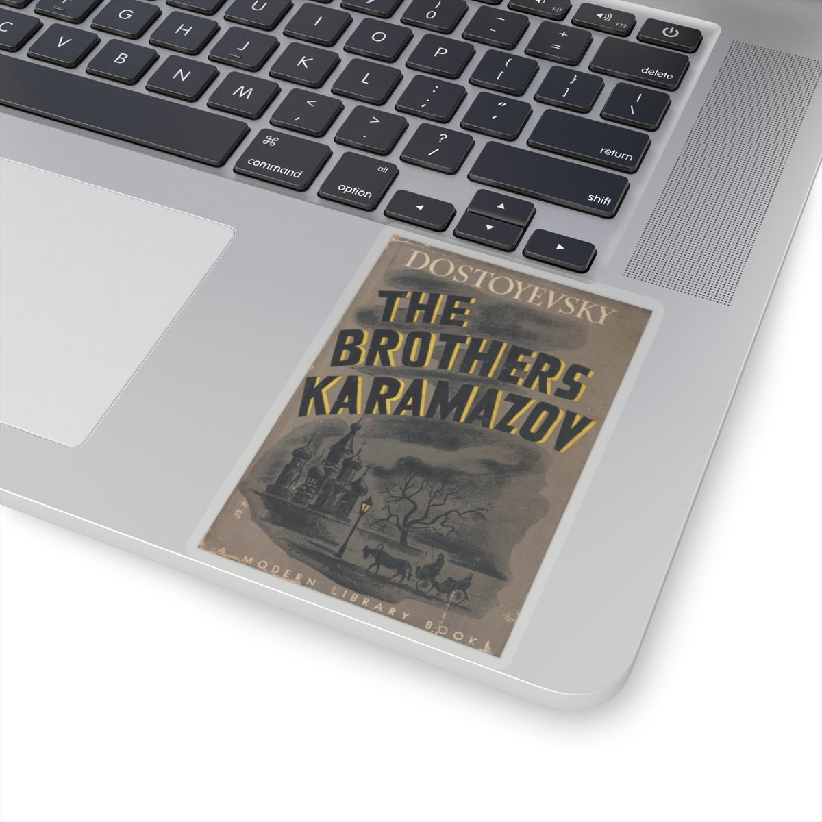 Vintage The Brothers Karamazov Book Cover Decal Sticker, Literary Gift for Literature Lovers, Sticker for Laptop and Water Bottle
