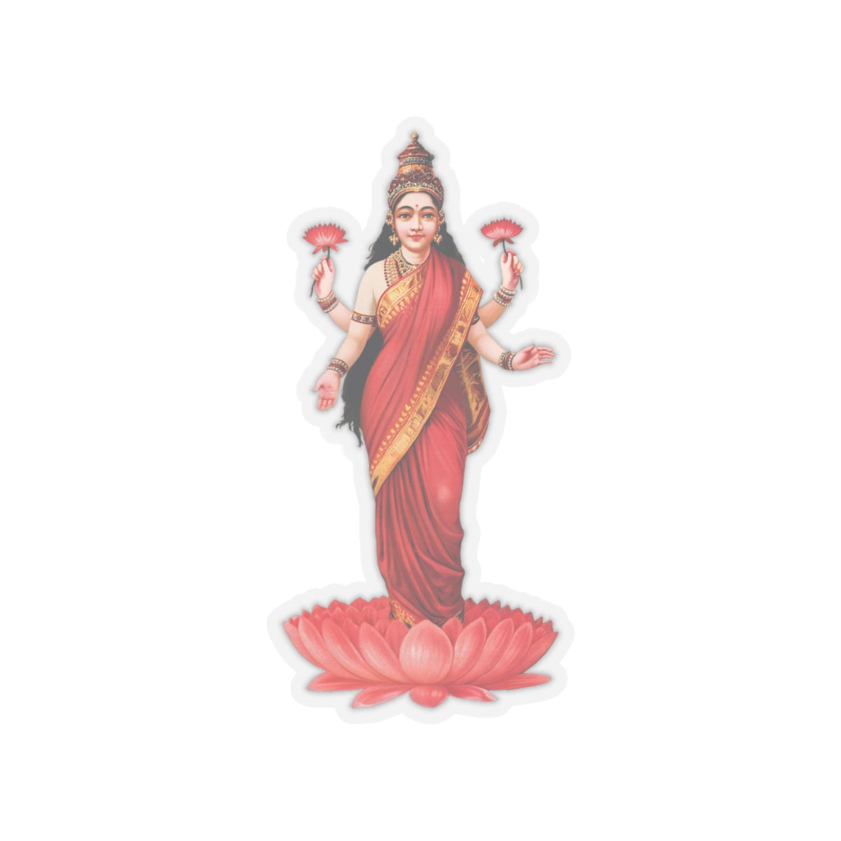 Lakshmi Hindu Goddess Decal Sticker, Perfect for Laptop and Water Bottle, Great Gift