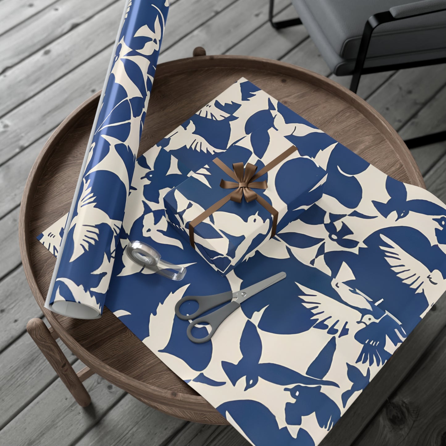 Vintage Pigeon Bird Pattern Gift Wrapping Paper - Elegant Blue and White Design from Rijksmuseum, Classic Gift Wrap - Eco Friendly
