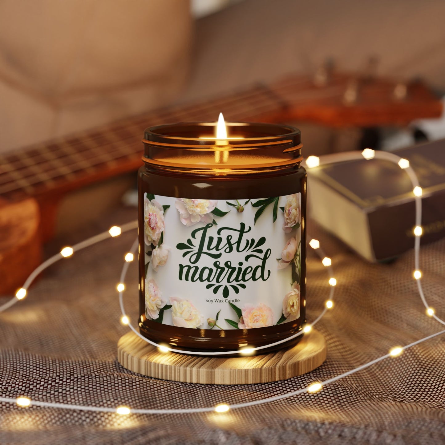 Soy Candle, Just Married, Scented Jar, Wedding Gift, Home Decor, Anniversary Present, Aromatherapy