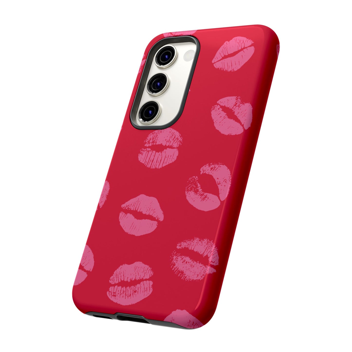 Lipstick Kisses Phone Case, Chic Tough Case for iPhone, Pixel, Galaxy, Stylish Gift for Girlfriend