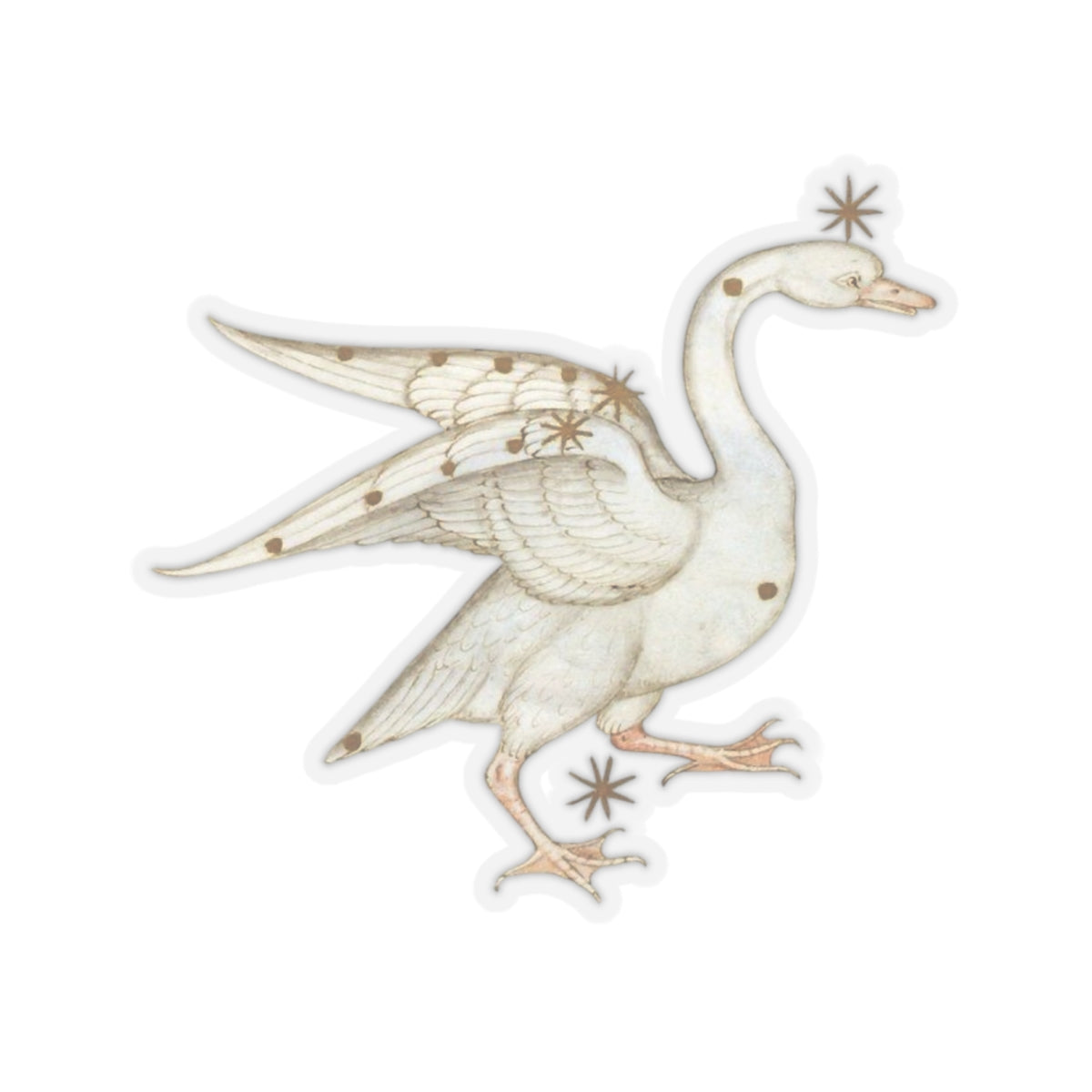 Medieval Art Swan Sticker, Mystical Magical Aesthetic, Cool Decal for Laptops, Water Bottles, Medieval Gift
