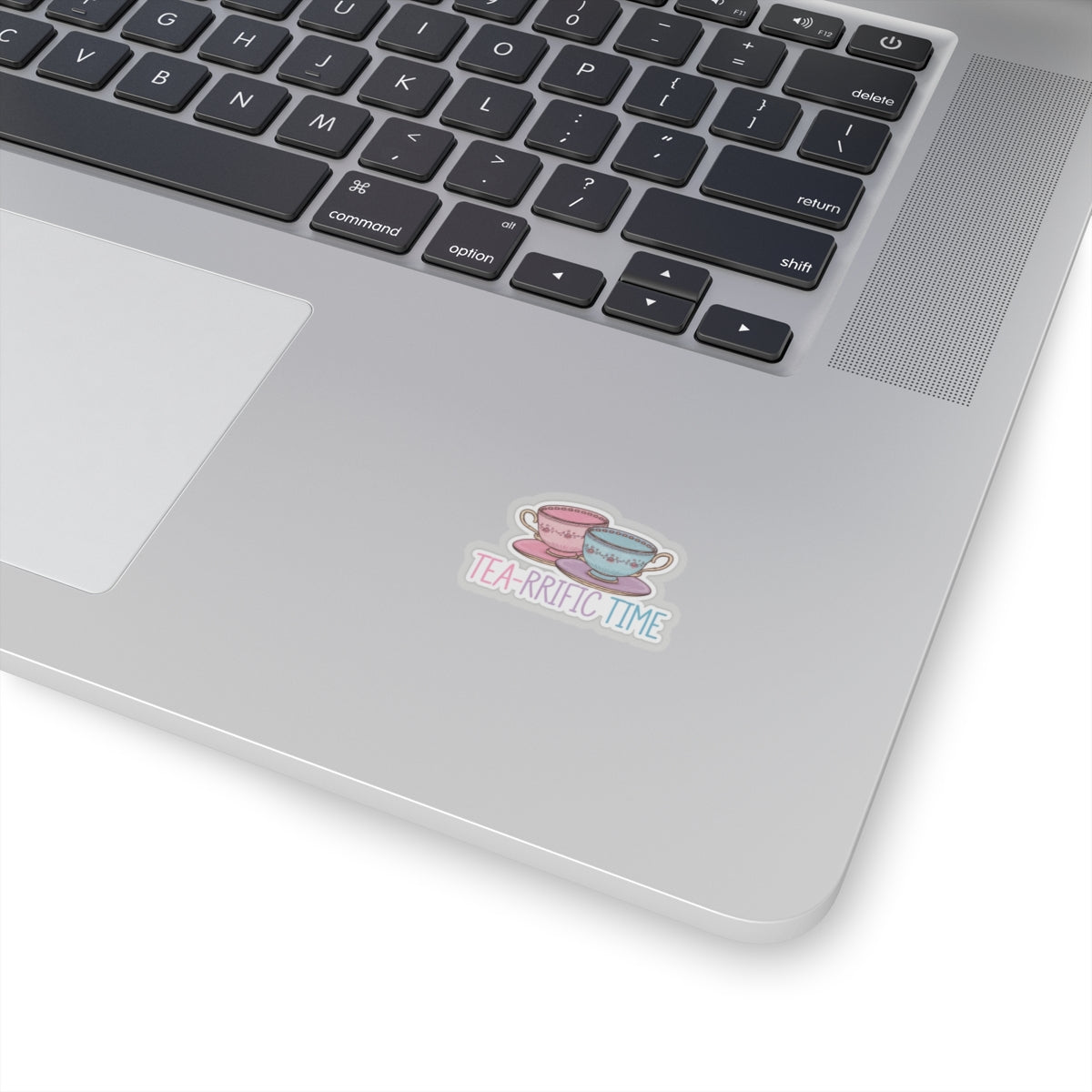 Tea Cups Kiss Cut Stickers, Tea-rrific Time Vinyl Sticker, Cute Pretty Tea Cups Decal, Pink Purple Blue Colors, Tea Lover Gift, Laptop