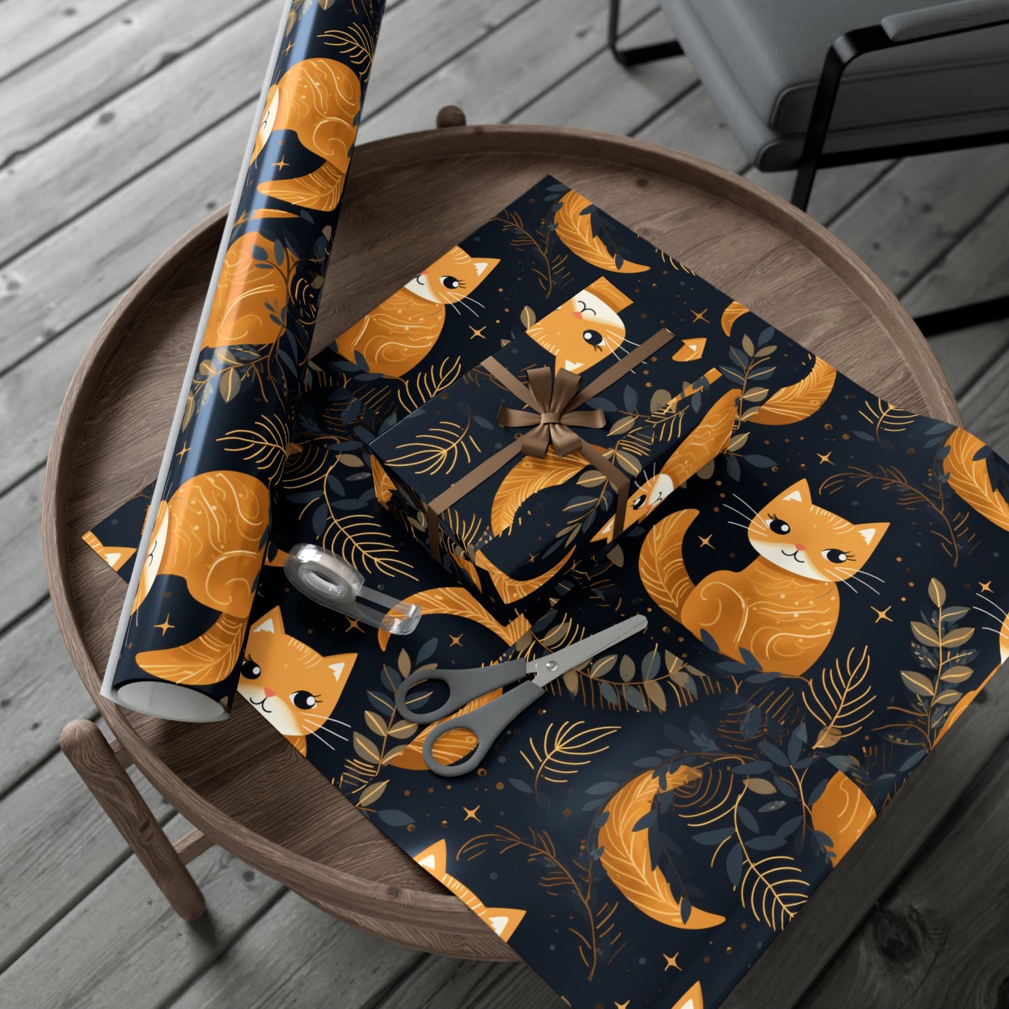 Adorable Cat Illustrated Gift Wrapping Paper - Cute and Vibrant - Eco-Friendly - Perfect for Cat Lovers