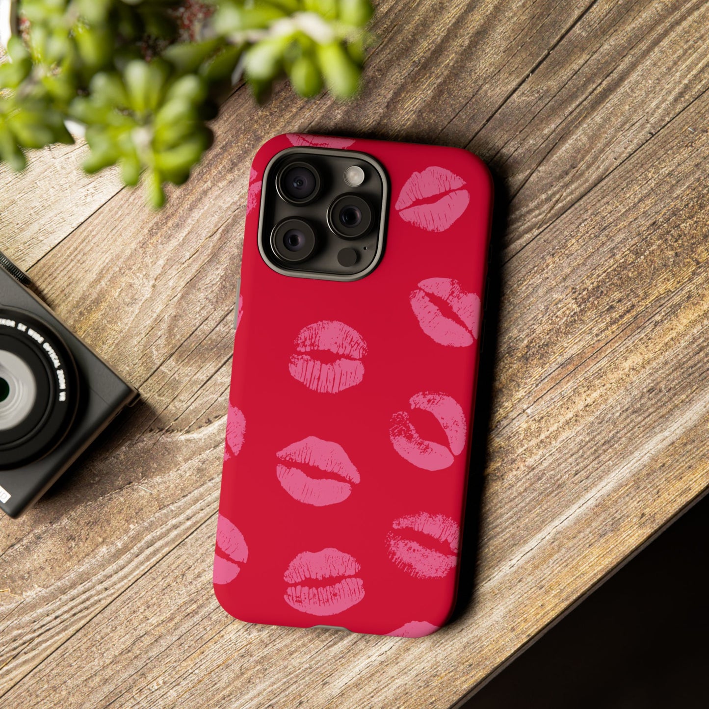 Lipstick Kisses Phone Case, Chic Tough Case for iPhone, Pixel, Galaxy, Stylish Gift for Girlfriend