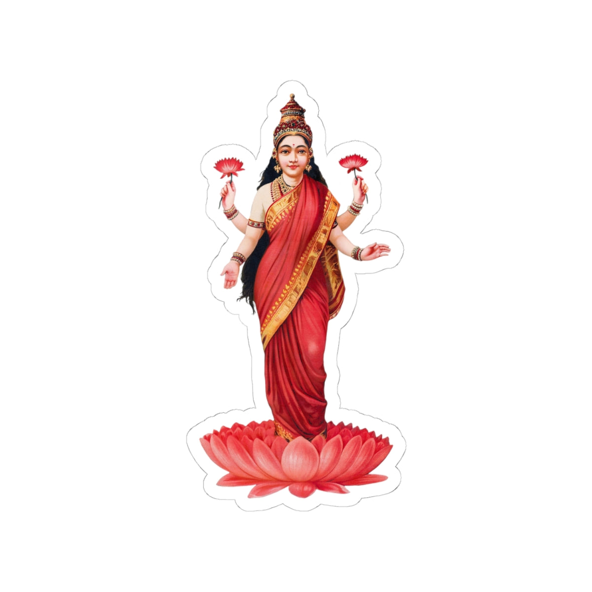 Lakshmi Hindu Goddess Decal Sticker, Perfect for Laptop and Water Bottle, Great Gift