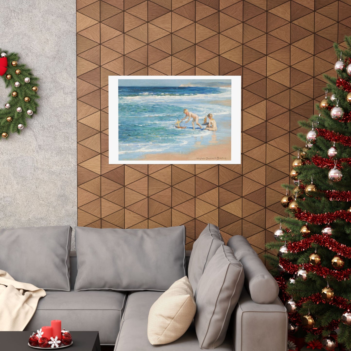 Virginie Demont Breton The Little Boats Print - Enhanced Resolution Beach Scene Poster - Childrens Maritime Adventures - Rare Art Find