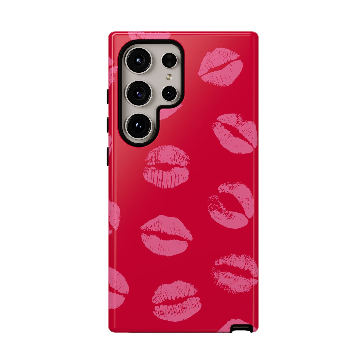 Lipstick Kisses Phone Case, Chic Tough Case for iPhone, Pixel, Galaxy, Stylish Gift for Girlfriend