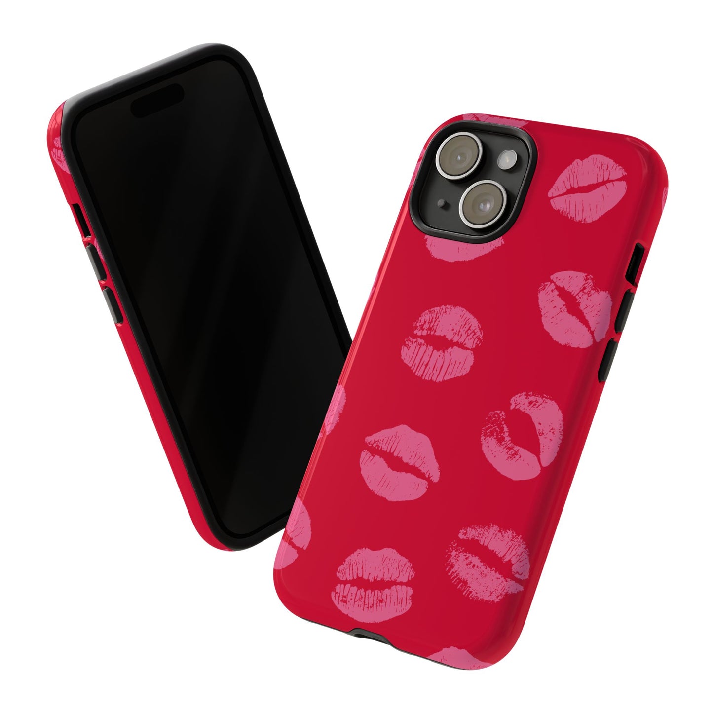 Lipstick Kisses Phone Case, Chic Tough Case for iPhone, Pixel, Galaxy, Stylish Gift for Girlfriend
