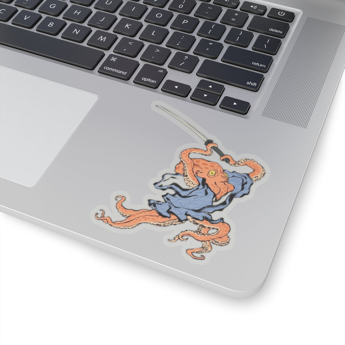 Octopus Duelist Samurai Kiss-Cut Stickers, Japanese Art Vinyl Laptop Decals, Planner Scrapbook Funny Unique Decor