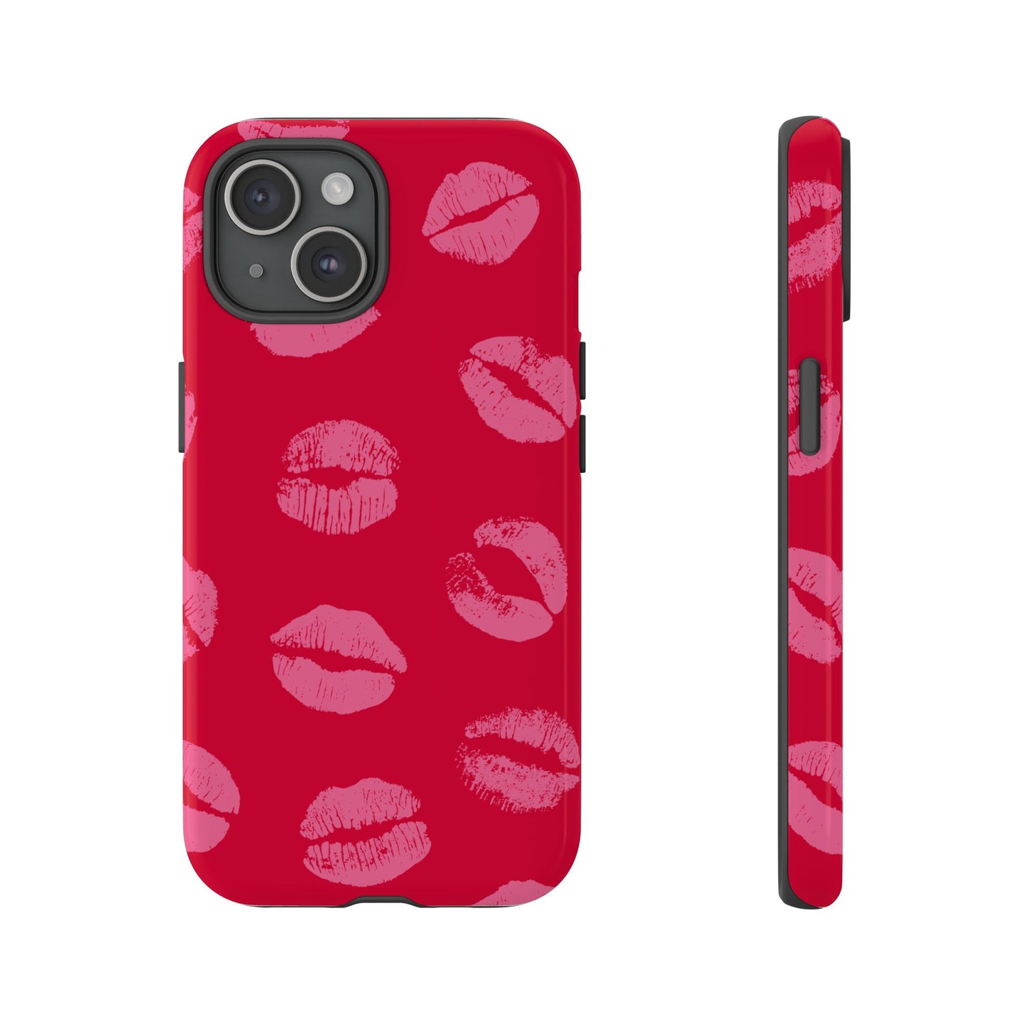 Lipstick Kisses Phone Case, Chic Tough Case for iPhone, Pixel, Galaxy, Stylish Gift for Girlfriend