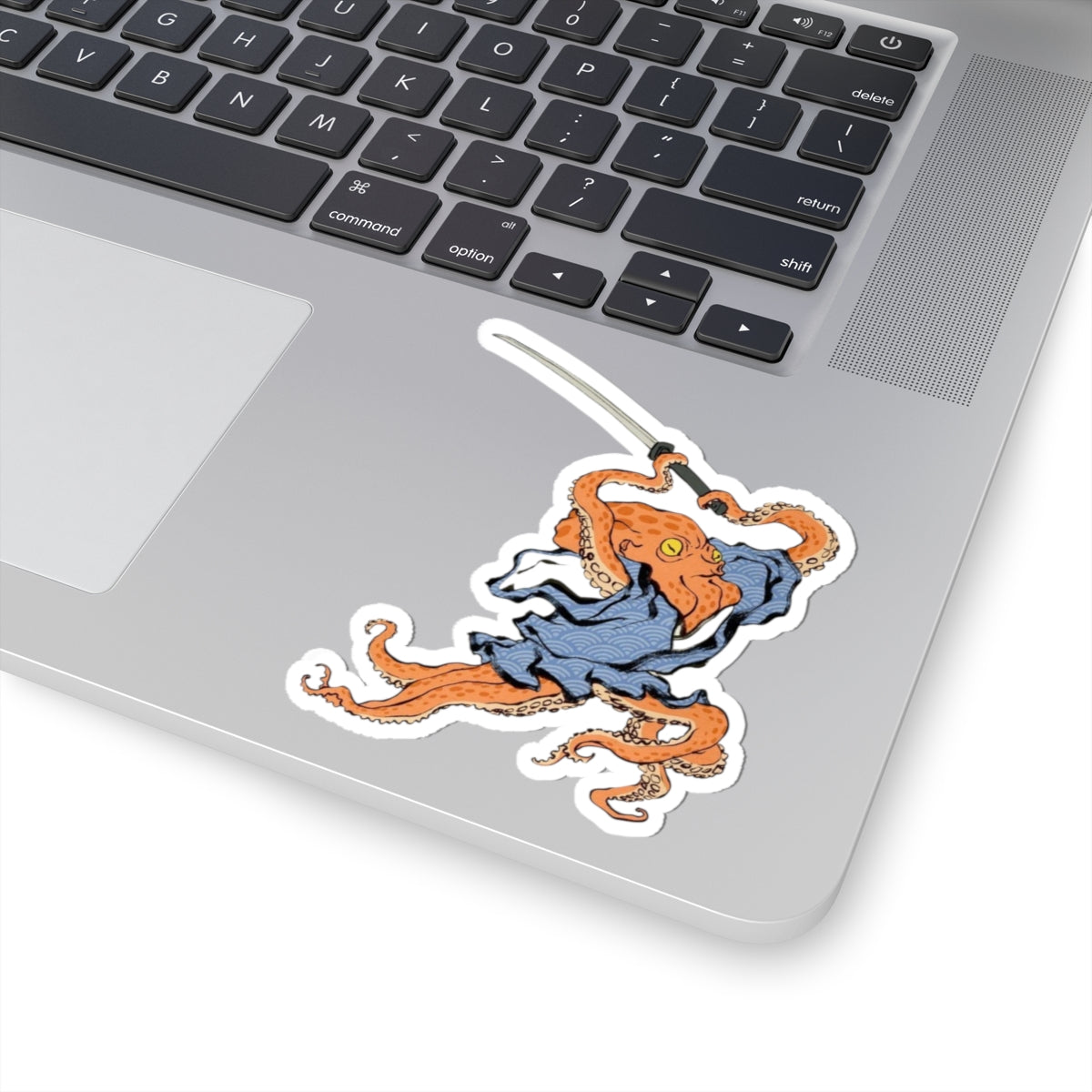 Octopus Duelist Samurai Kiss-Cut Stickers, Japanese Art Vinyl Laptop Decals, Planner Scrapbook Funny Unique Decor