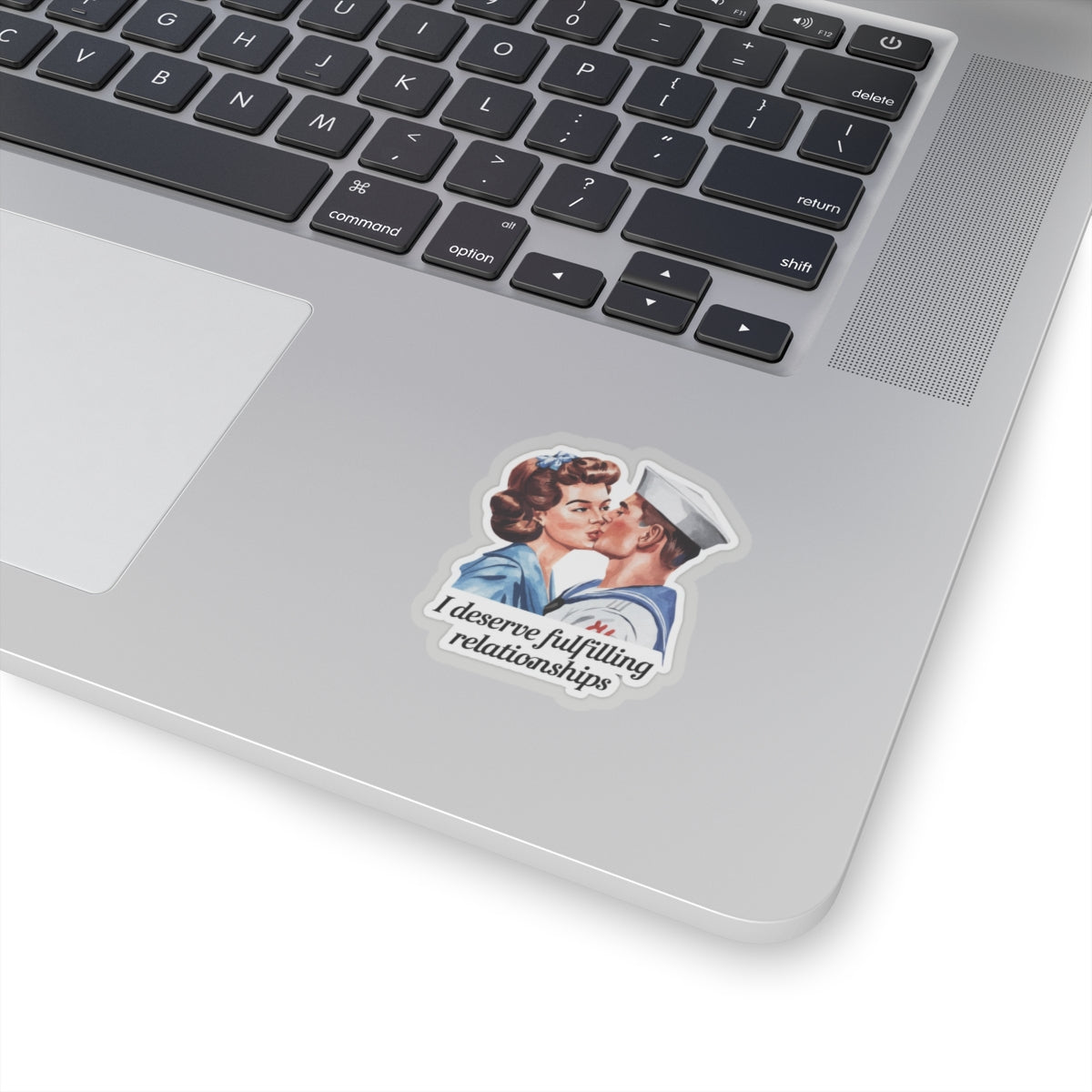Affirmation Sticker, Attract and Manifest Love, Retro Romance Decal, I Deserve Fulfilling Relationships, Inspired by Iconic Kiss