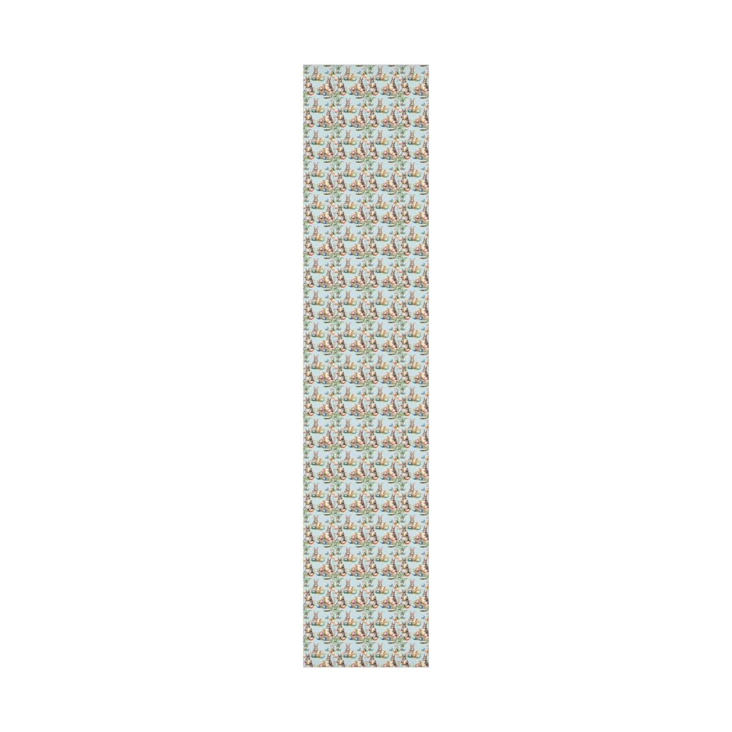 Adorable Easter Bunny Booklover Wrapping Paper - Soft Sky Blue with Colorful Eggs - Ideal for Easter, Baby Showers and Bunny Rabbit Lovers
