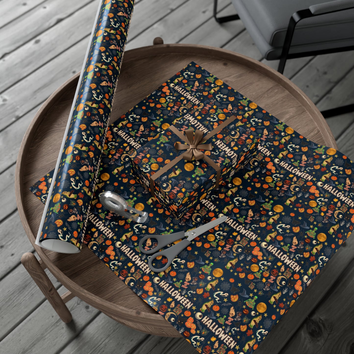 Vintage Halloween Wrapping Paper | Cute Ghosts, Witch Hats, Bats, & More | Perfect Gift Wrap