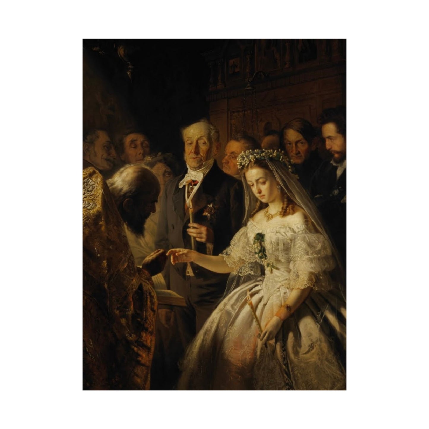 Unequal Marriage Print by Vasili Pukirev