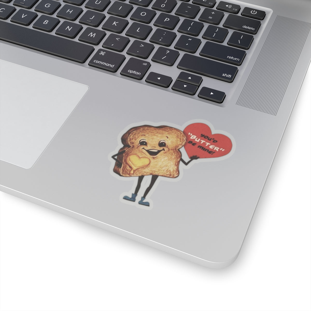 Funny Retro Romantic Sticker, Vintage St Valentines Day, Butter Be Mine Decal, Nostalgic Cute Heartfelt Toast Design for Loved Ones