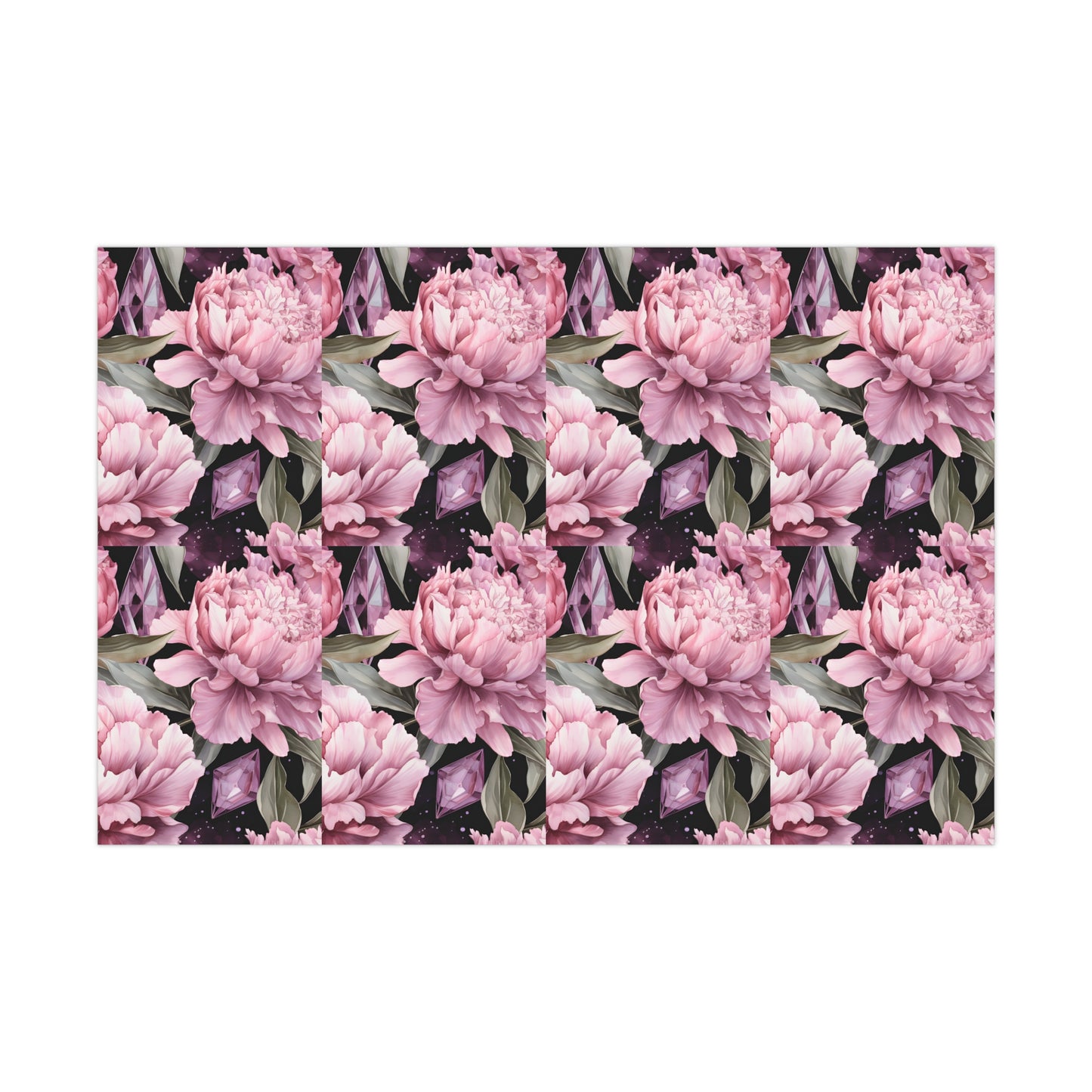 Pink Peonies and Crystal Dreams Gift Wrapping Paper - Luxurious and Elegant Floral Wrap