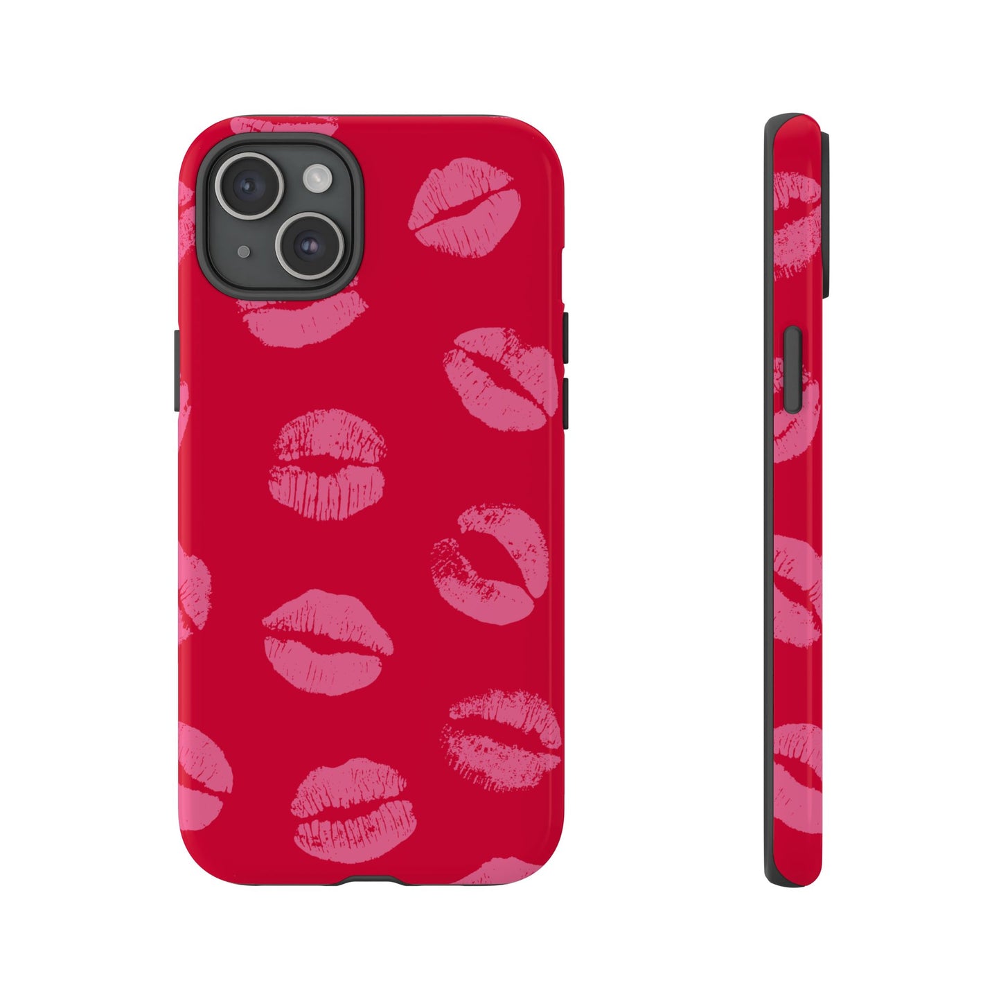 Lipstick Kisses Phone Case, Chic Tough Case for iPhone, Pixel, Galaxy, Stylish Gift for Girlfriend