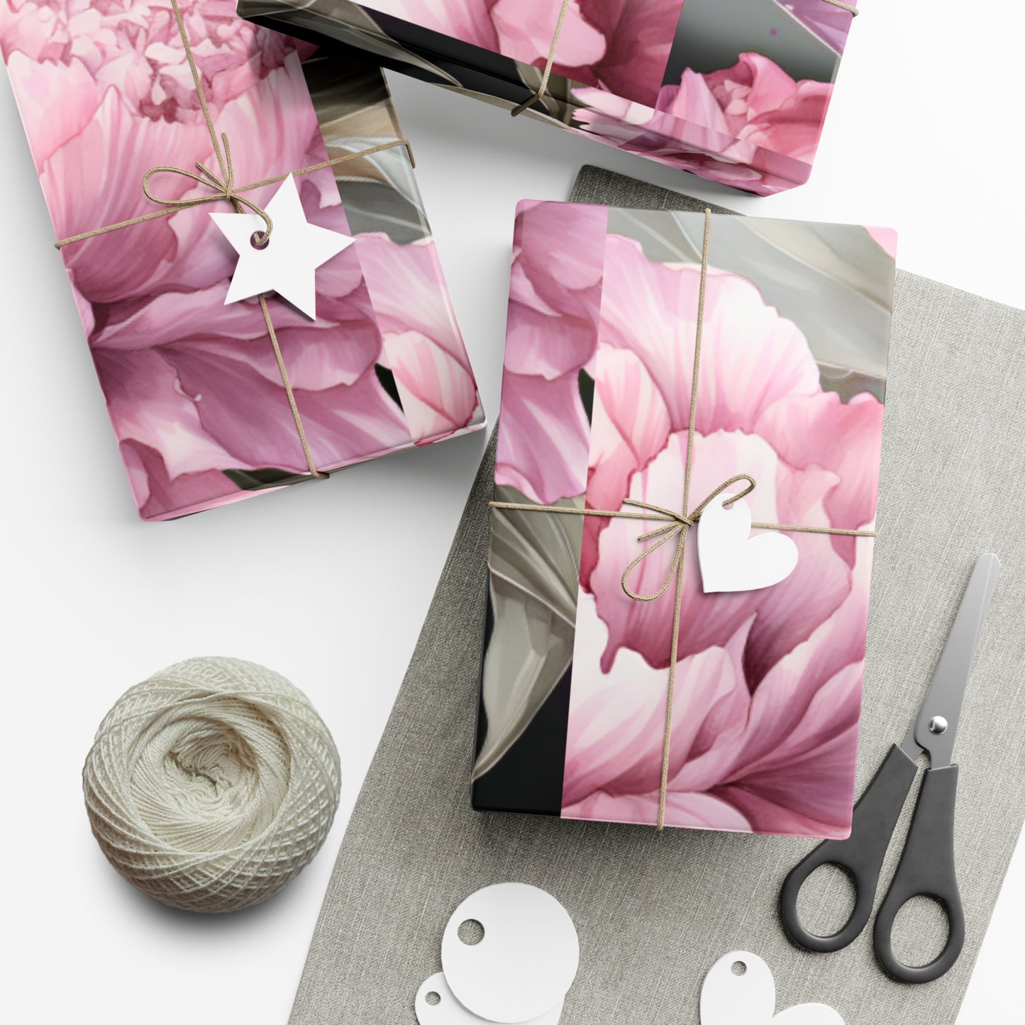Pink Peonies and Crystal Dreams Gift Wrapping Paper - Luxurious and Elegant Floral Wrap
