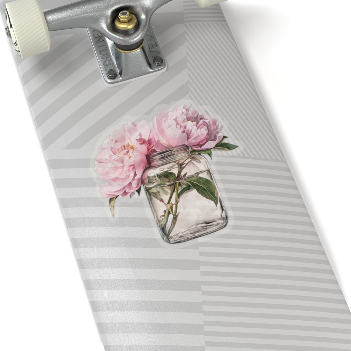 Pink Peonies Sticker, Vinyl Decal for School and University Stationery