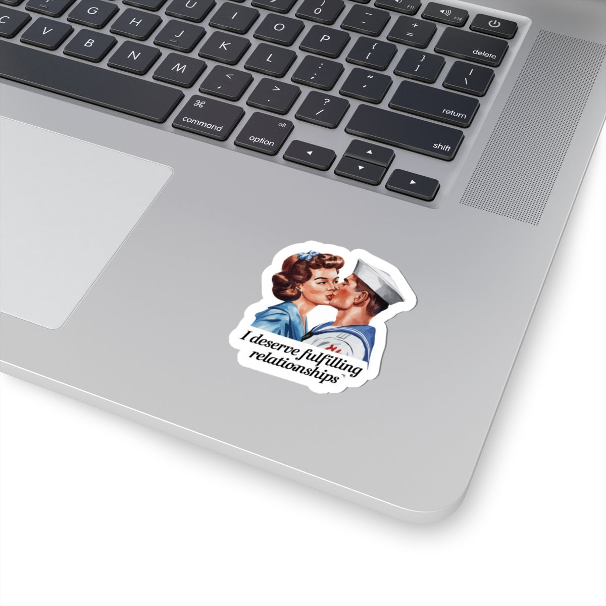 Affirmation Sticker, Attract and Manifest Love, Retro Romance Decal, I Deserve Fulfilling Relationships, Inspired by Iconic Kiss