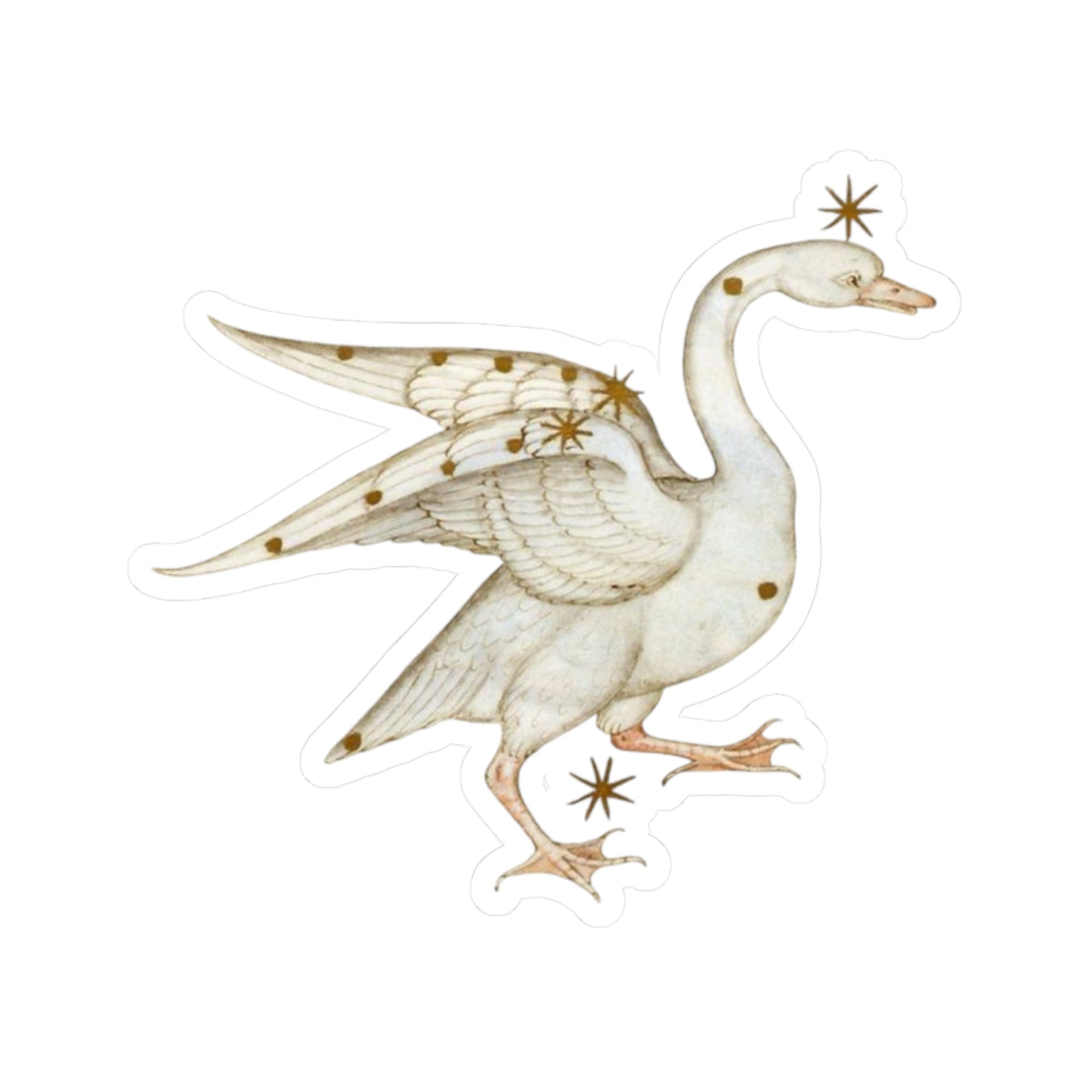 Medieval Art Swan Sticker, Mystical Magical Aesthetic, Cool Decal for Laptops, Water Bottles, Medieval Gift