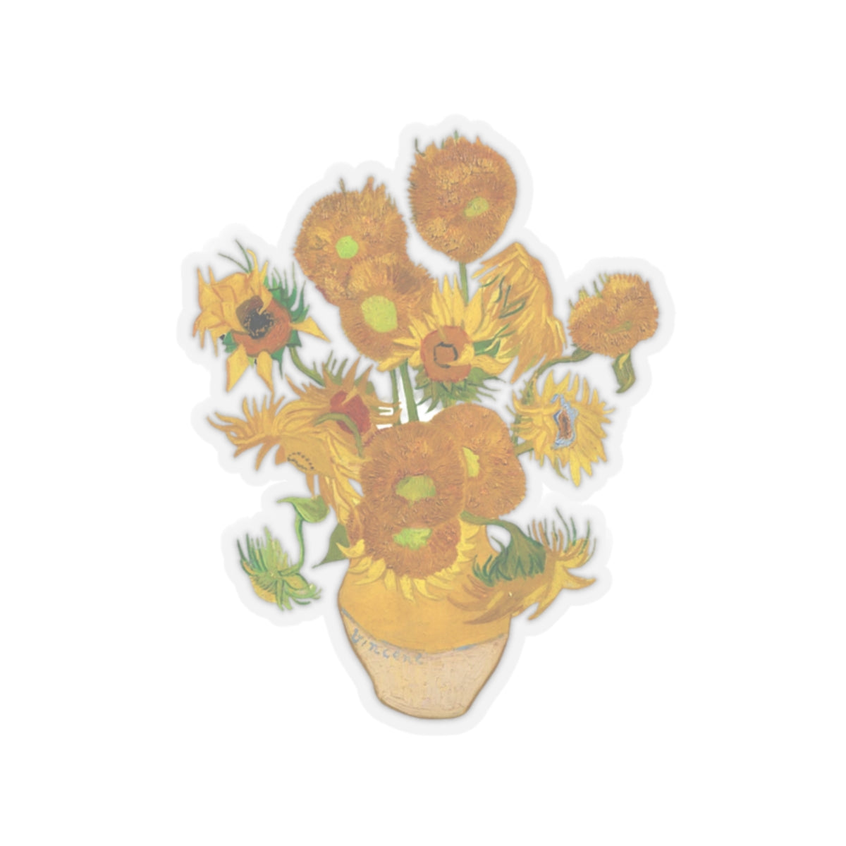 Van Gogh Sunflower Decal Sticker, Perfect Gift, Art Sticker for Laptop and Water Bottle