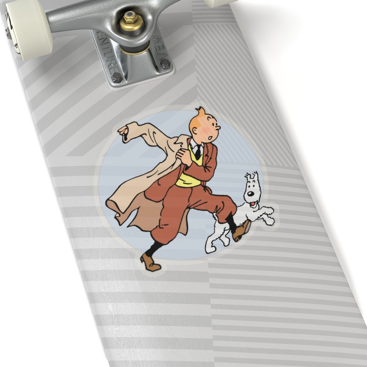 Adventures of Tintin Sticker, Retro Nostalgic Vibe, Fans of Classic TV Series, Action Manga, Tintin and Snowy Dog Design