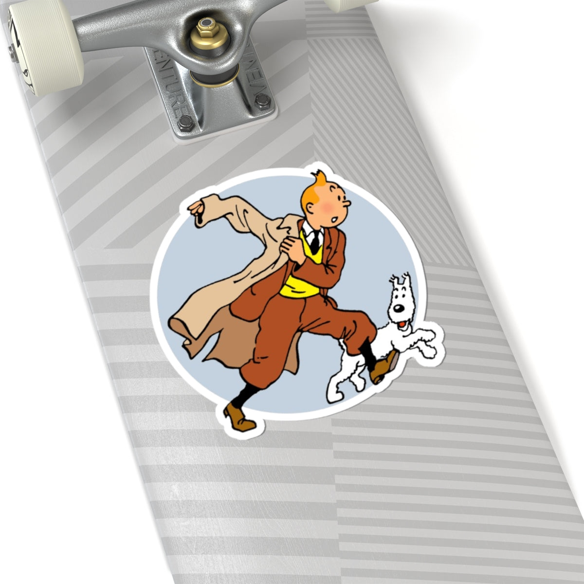 Adventures of Tintin Sticker, Retro Nostalgic Vibe, Fans of Classic TV Series, Action Manga, Tintin and Snowy Dog Design