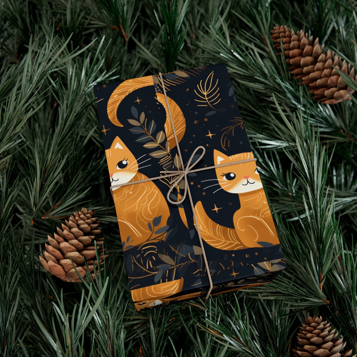 Adorable Cat Illustrated Gift Wrapping Paper - Cute and Vibrant - Eco-Friendly - Perfect for Cat Lovers