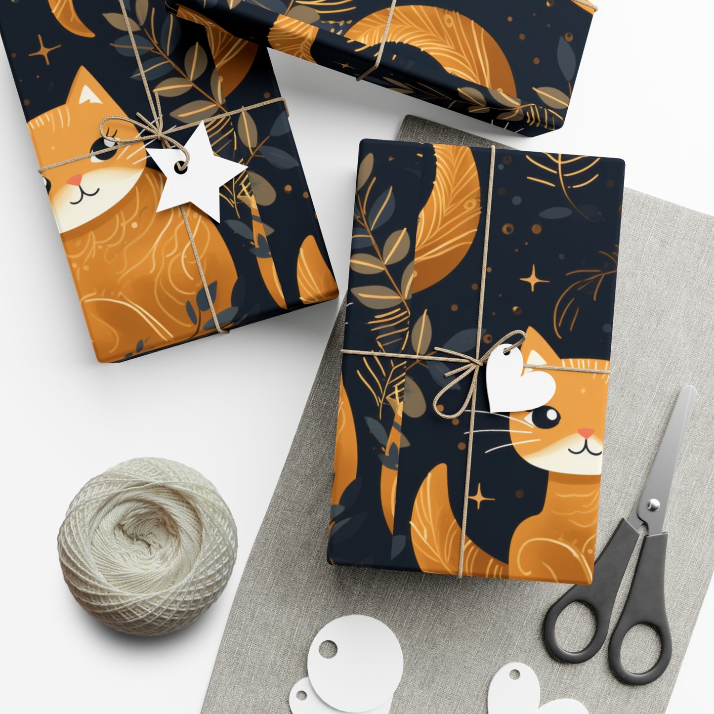 Adorable Cat Illustrated Gift Wrapping Paper - Cute and Vibrant - Eco-Friendly - Perfect for Cat Lovers
