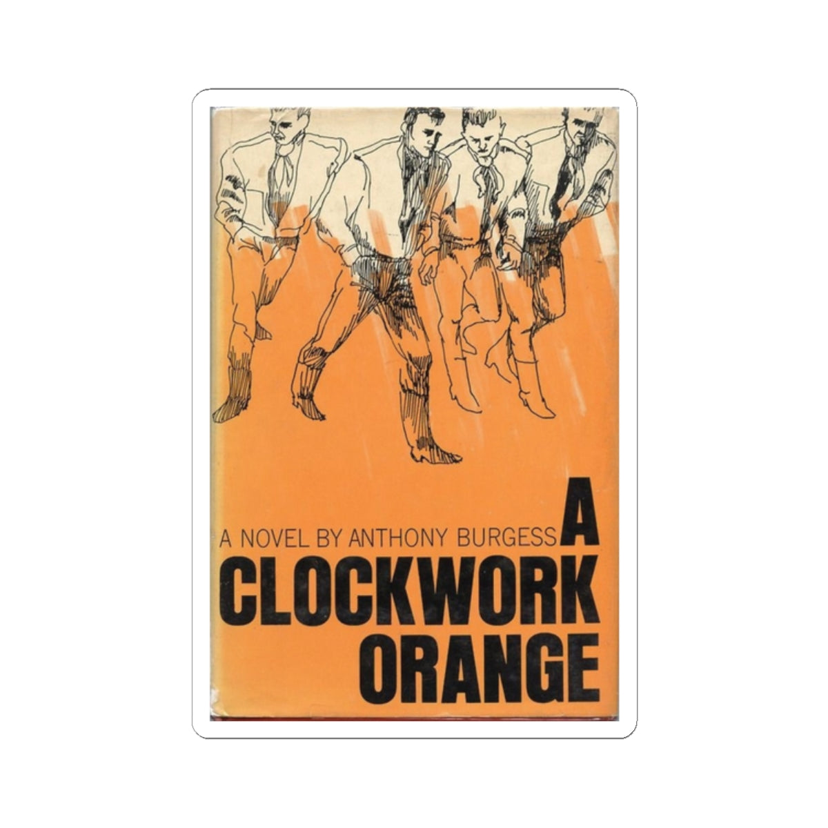 Vintage Book Cover Sticker, A Clockwork Orange by Anthony Burgess, Literature Gift, Book Lover Decal, Retro Aesthetic