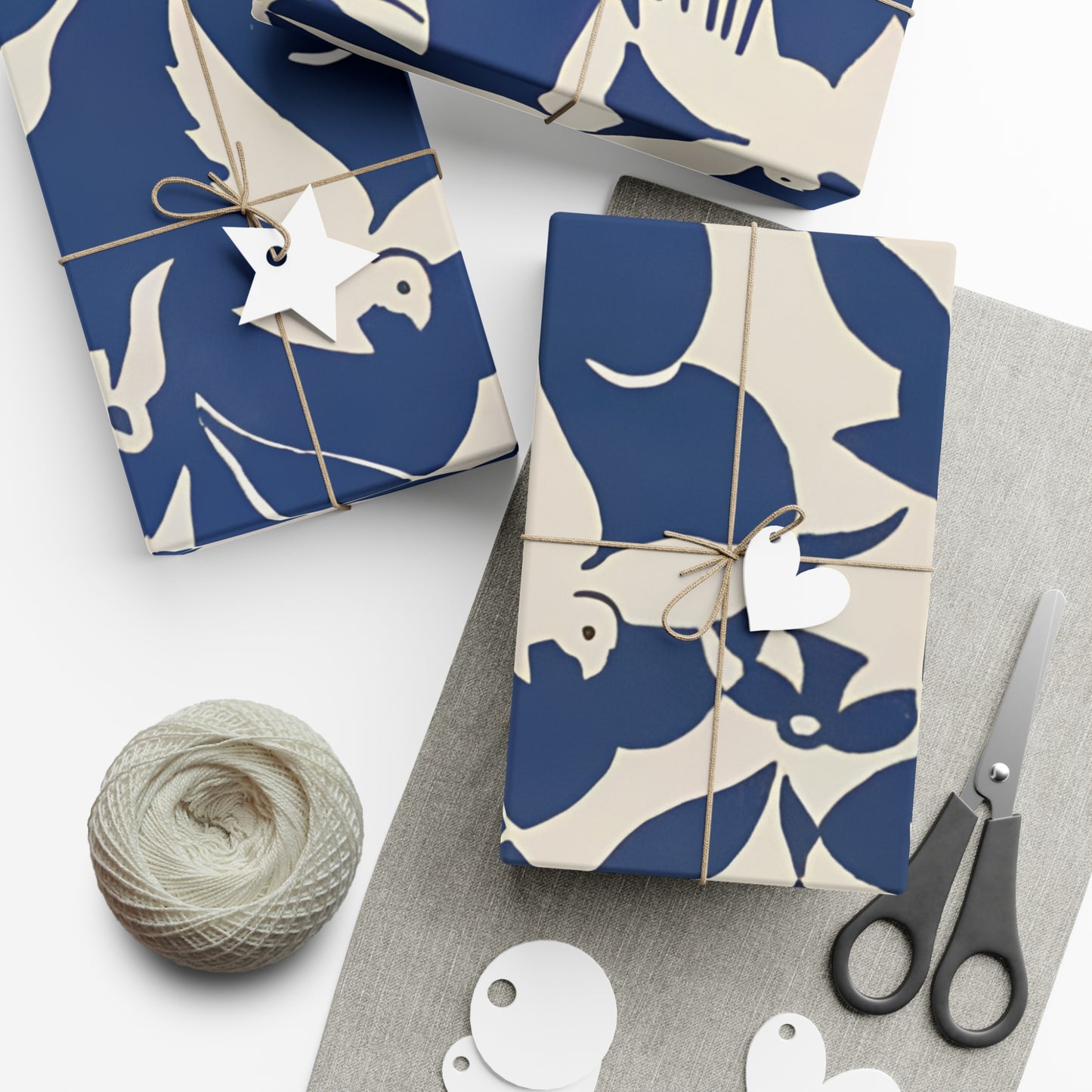 Vintage Pigeon Bird Pattern Gift Wrapping Paper - Elegant Blue and White Design from Rijksmuseum, Classic Gift Wrap - Eco Friendly