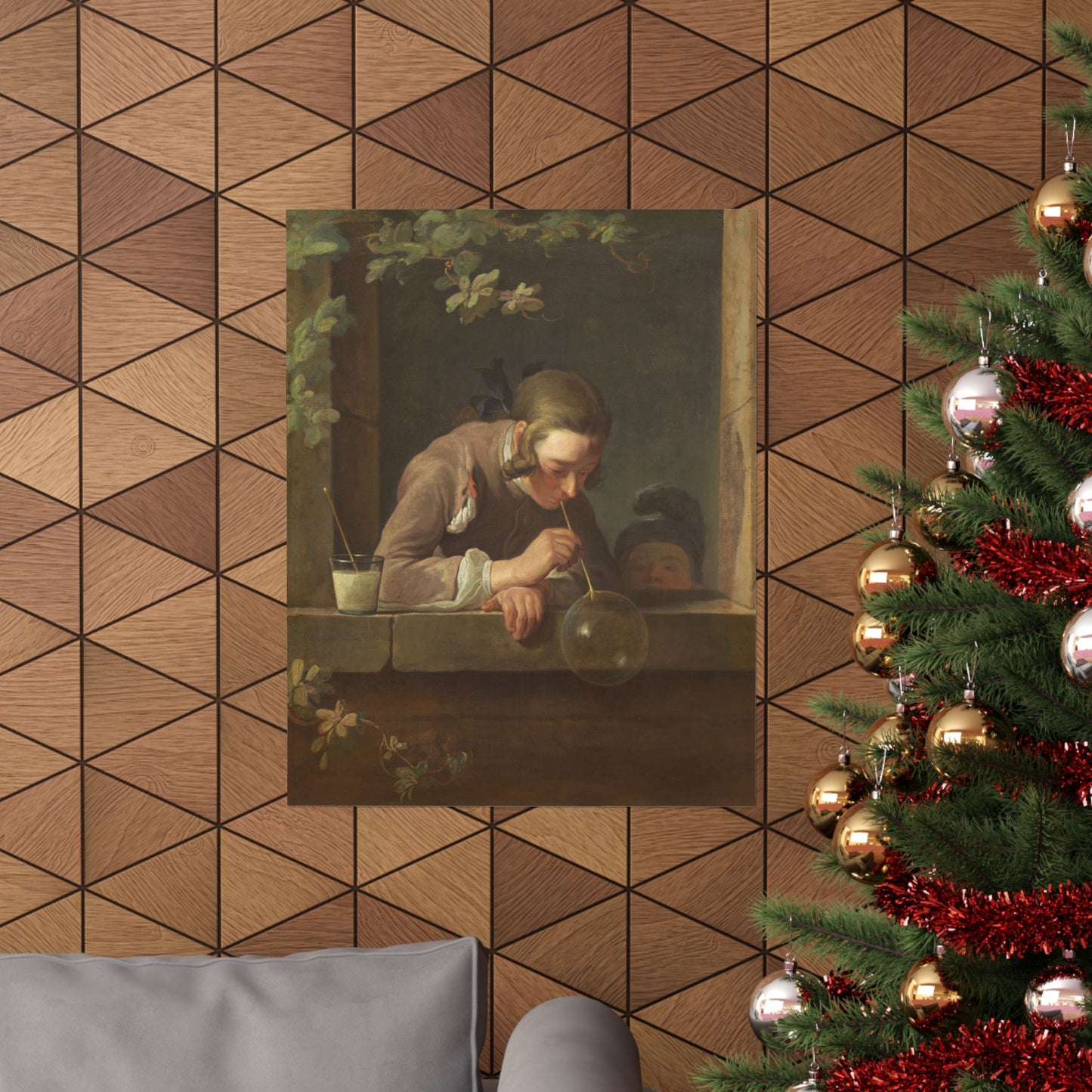 Rococo Art Print, Jean Simeon Chardin's Soap Bubbles Matte Poster, Perfect for Home Decor